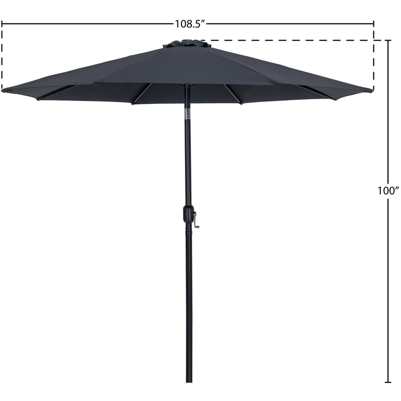Meridian Furniture Fiji Black Polyester Patio Umbrella
