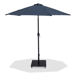 Meridian Furniture Fiji Grey Polyester Patio Umbrella with Base Set