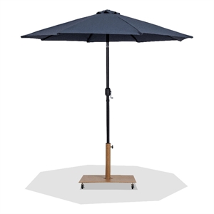 Meridian Furniture Fiji Grey Polyester Patio Umbrella with Base Set