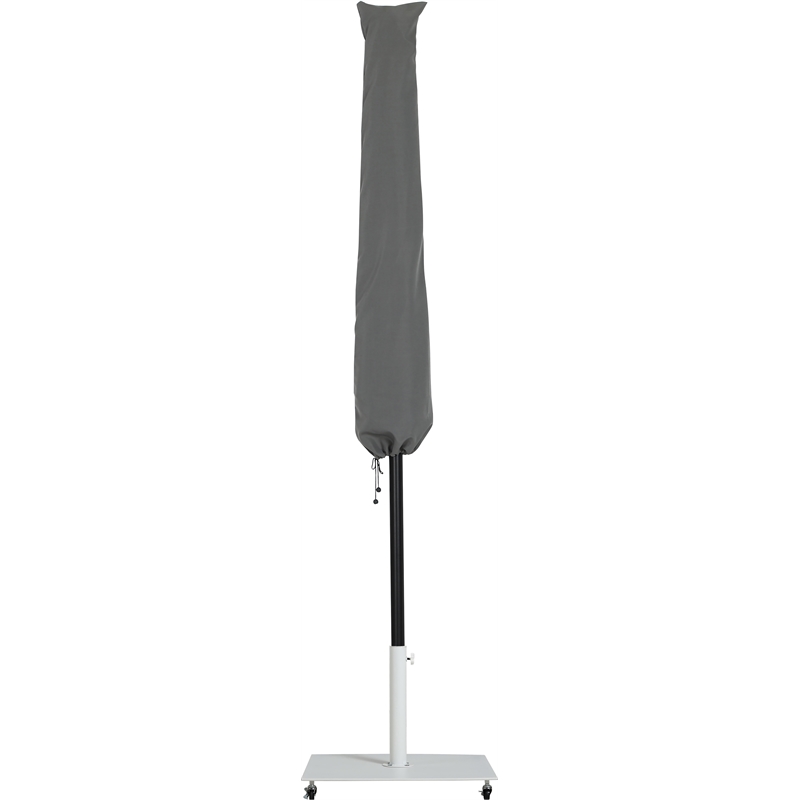 Meridian Furniture Fiji Grey Polyester Patio Umbrella with Base Set