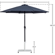 Meridian Furniture Fiji Grey Polyester Patio Umbrella with Base Set