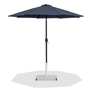 Meridian Furniture Fiji Grey Polyester Patio Umbrella with Base Set