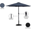 Meridian Furniture Fiji Grey Polyester Patio Umbrella with Base Set