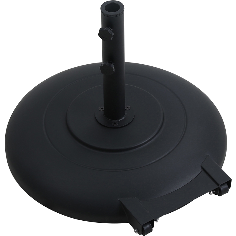 Meridian Furniture Fiji Grey Polyester Patio Umbrella with Base Set