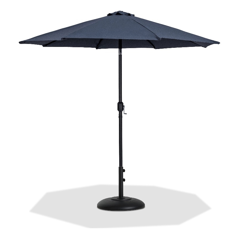 Meridian Furniture Fiji Grey Polyester Patio Umbrella with Base Set