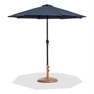 Meridian Furniture Fiji Grey Polyester Patio Umbrella with Base Set