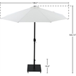 Meridian Furniture Fiji White Polyester Patio Umbrella with Base Set