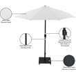 Meridian Furniture Fiji White Polyester Patio Umbrella with Base Set