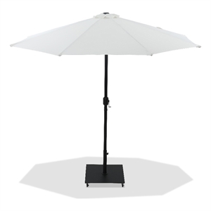 Meridian Furniture Fiji White Polyester Patio Umbrella with Base Set