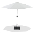 Meridian Furniture Fiji White Polyester Patio Umbrella with Base Set