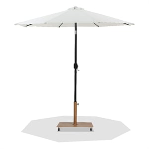Meridian Furniture Fiji White Polyester Patio Umbrella with Base Set