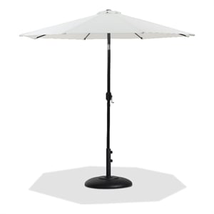 Meridian Furniture Fiji White Polyester Patio Umbrella with Base Set