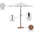 Meridian Furniture Fiji White Polyester Patio Umbrella with Base Set