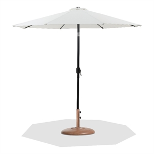 Meridian Furniture Fiji White Polyester Patio Umbrella with Base Set