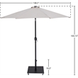 Meridian Furniture Fiji Beige Polyester Patio Umbrella with Base Set
