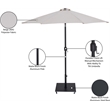 Meridian Furniture Fiji Beige Polyester Patio Umbrella with Base Set