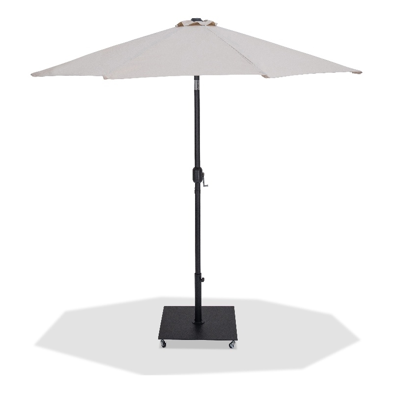 Meridian Furniture Fiji Beige Polyester Patio Umbrella with Base Set