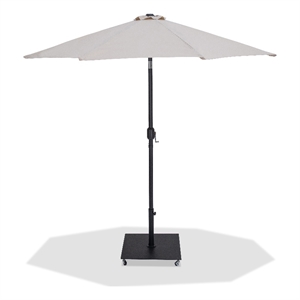 Meridian Furniture Fiji Beige Polyester Patio Umbrella with Base Set