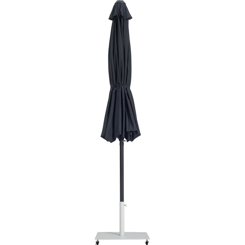 Meridian Furniture Fiji Black Polyester Patio Umbrella with Base Set