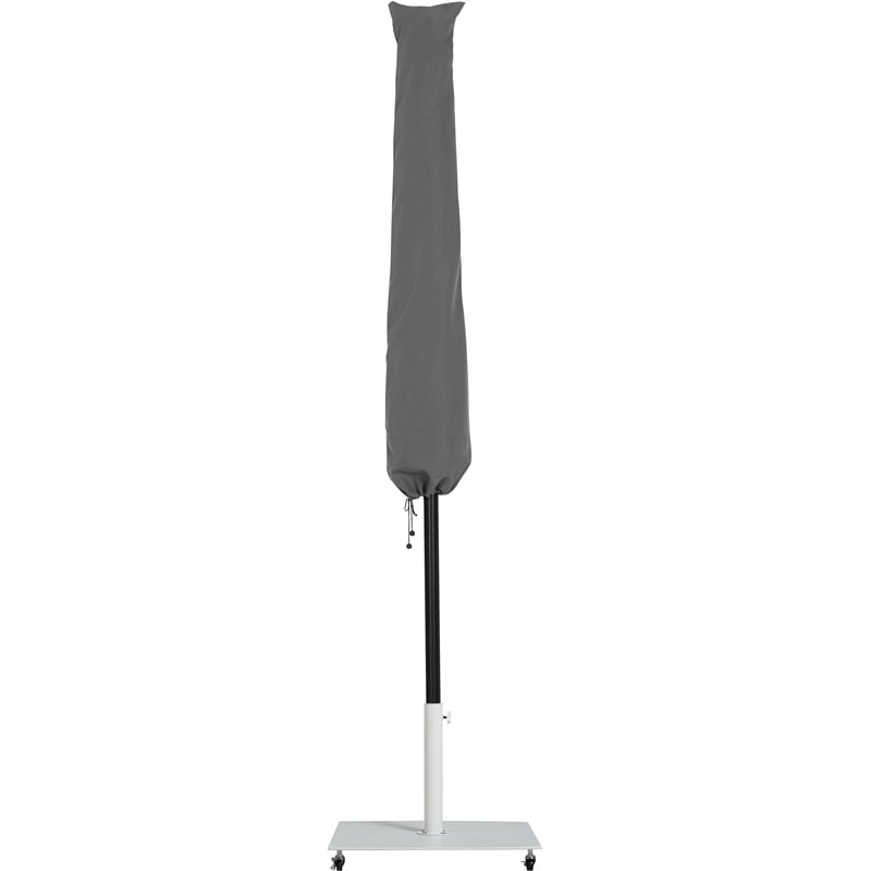 Meridian Furniture Fiji Black Polyester Patio Umbrella with Base Set