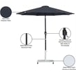 Meridian Furniture Fiji Black Polyester Patio Umbrella with Base Set