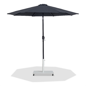 Meridian Furniture Fiji Black Polyester Patio Umbrella with Base Set