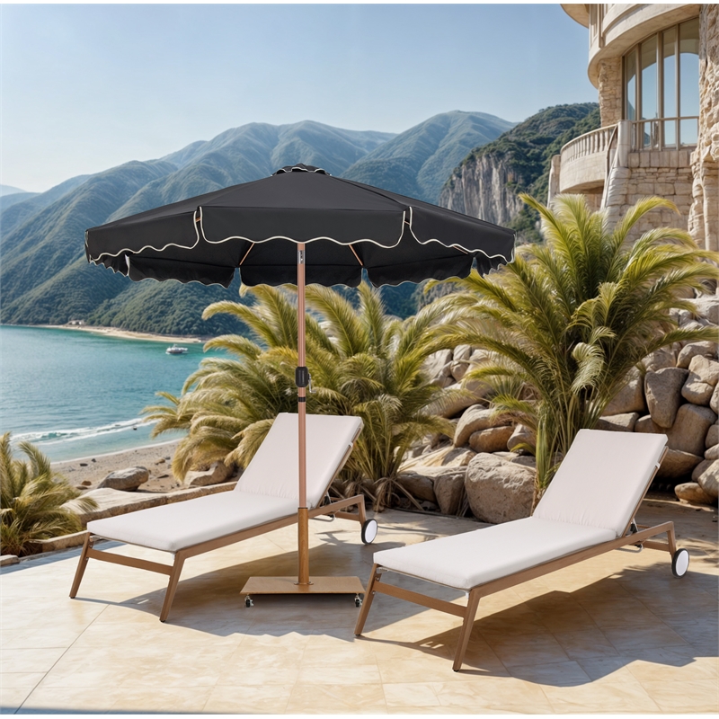 Meridian Furniture Amalfi Black Polyester Patio Umbrella