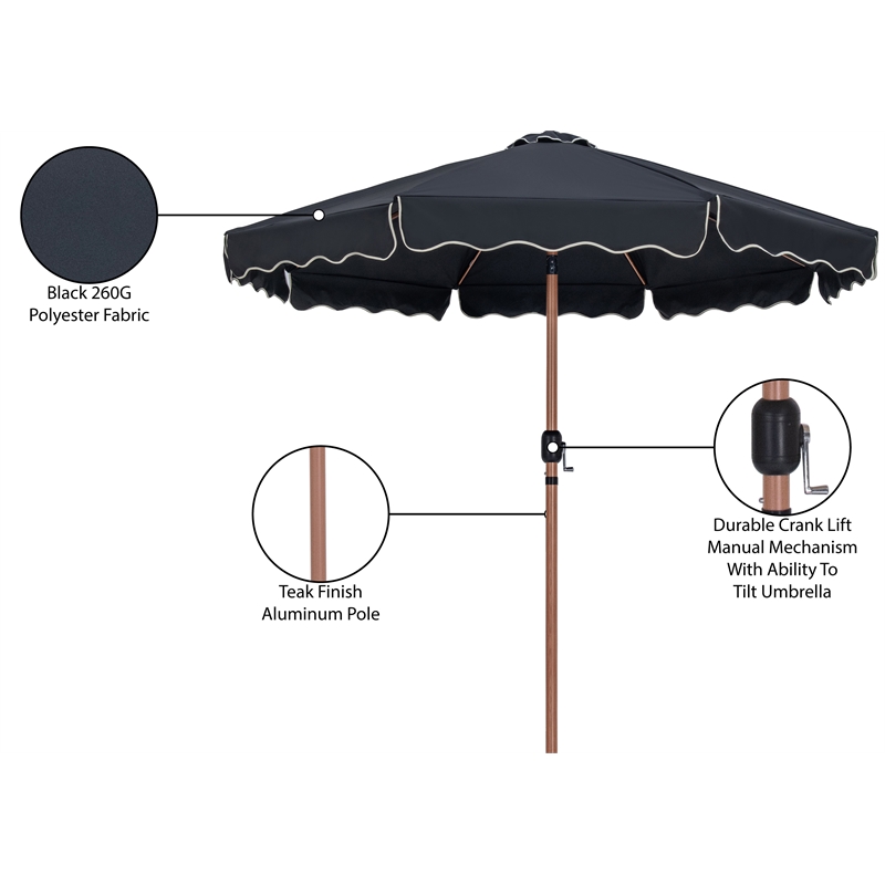 Meridian Furniture Amalfi Black Polyester Patio Umbrella