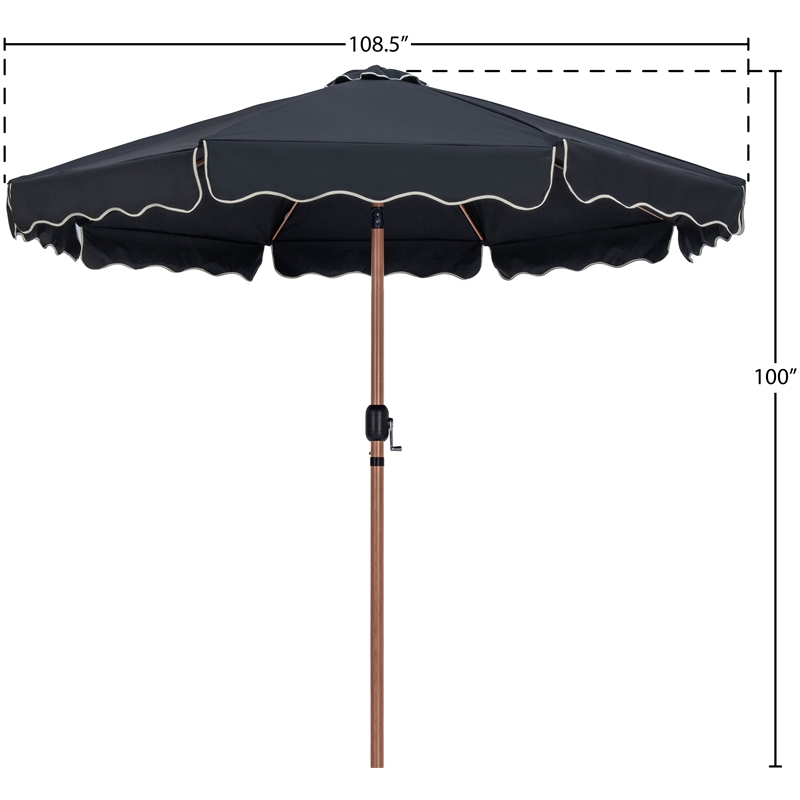 Meridian Furniture Amalfi Black Polyester Patio Umbrella