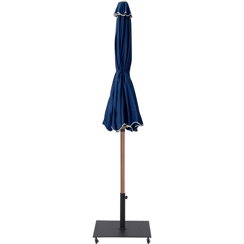 Meridian Furniture Amalfi Navy Polyester Patio Umbrella with Base Set