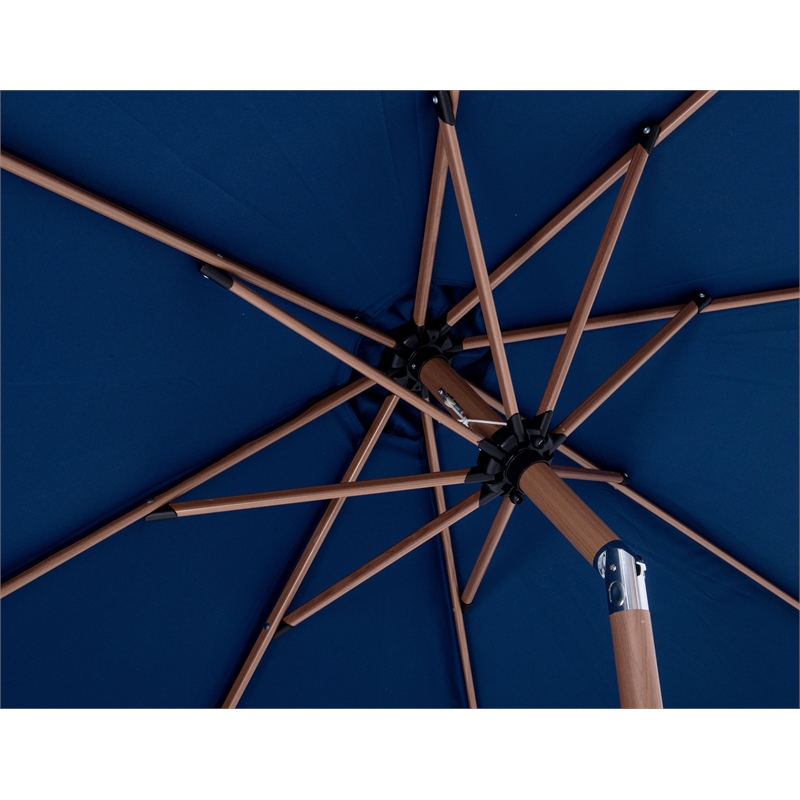 Meridian Furniture Amalfi Navy Polyester Patio Umbrella with Base Set