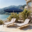Meridian Furniture Amalfi Navy Polyester Patio Umbrella with Base Set