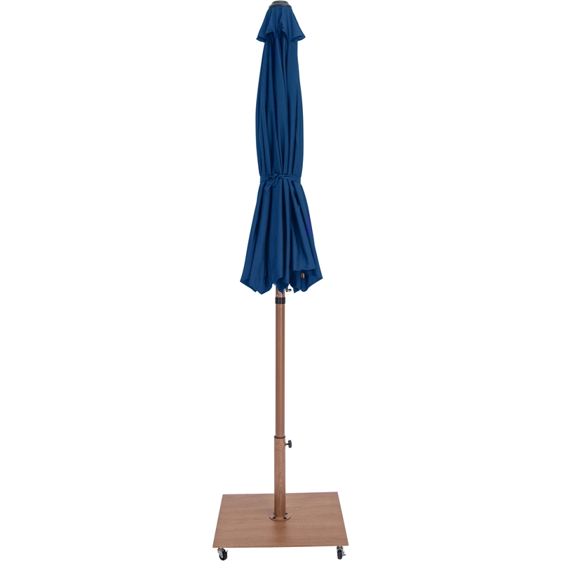 Meridian Furniture Amalfi Navy Polyester Patio Umbrella with Base Set