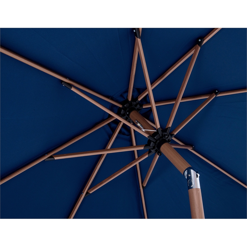 Meridian Furniture Amalfi Navy Polyester Patio Umbrella with Base Set