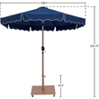 Meridian Furniture Amalfi Navy Polyester Patio Umbrella with Base Set