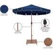 Meridian Furniture Amalfi Navy Polyester Patio Umbrella with Base Set