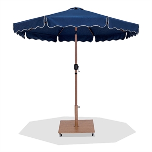 Meridian Furniture Amalfi Navy Polyester Patio Umbrella with Base Set