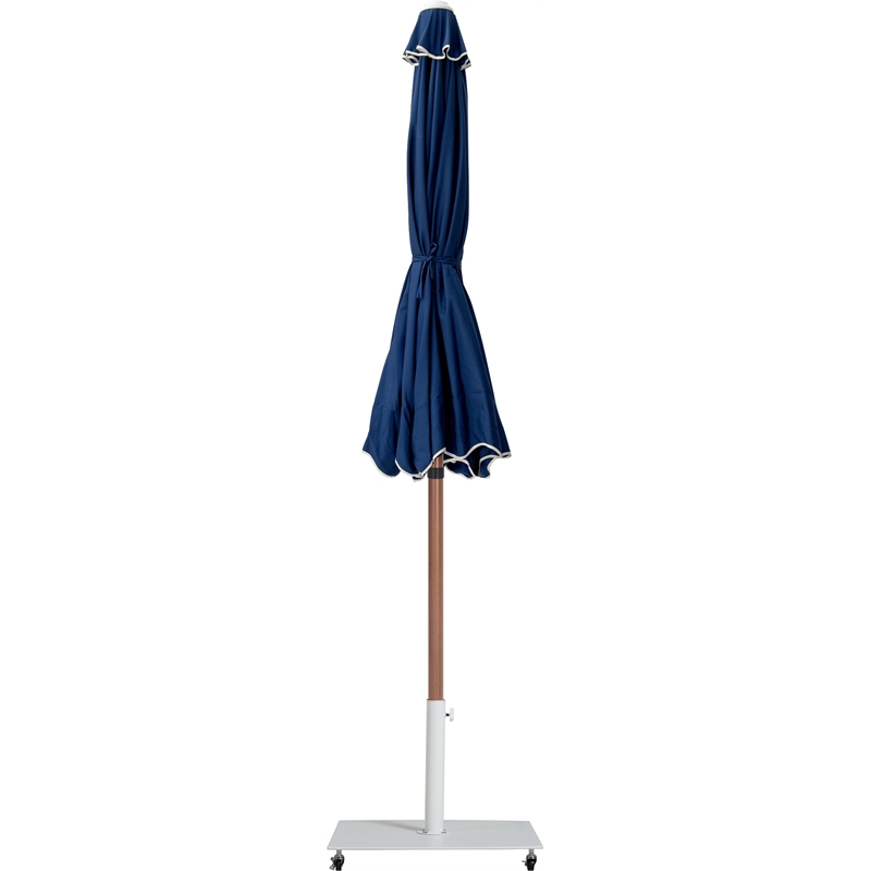 Meridian Furniture Amalfi Navy Polyester Patio Umbrella with Base Set