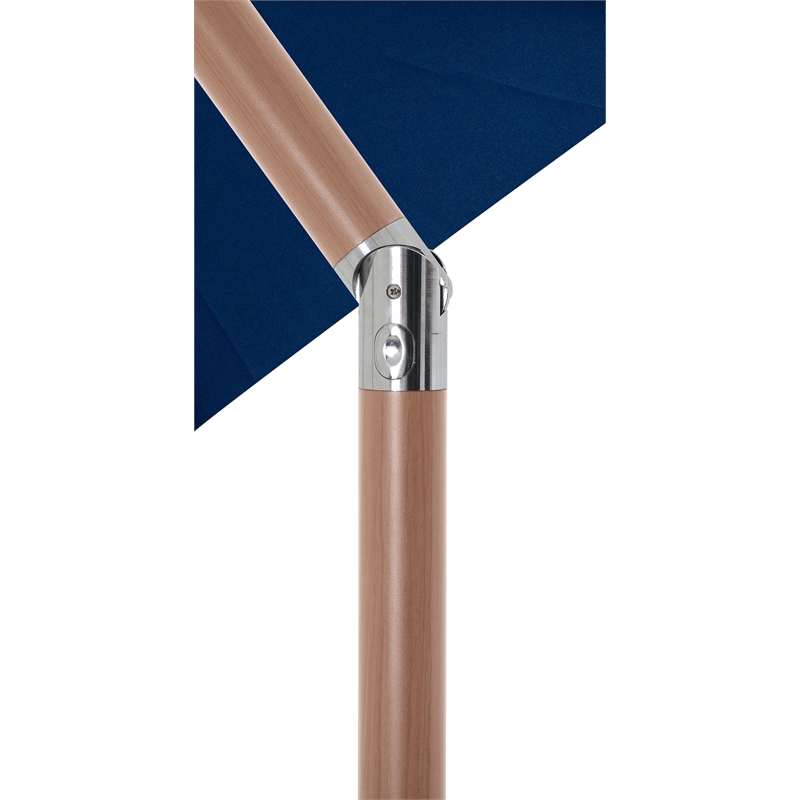 Meridian Furniture Amalfi Navy Polyester Patio Umbrella with Base Set