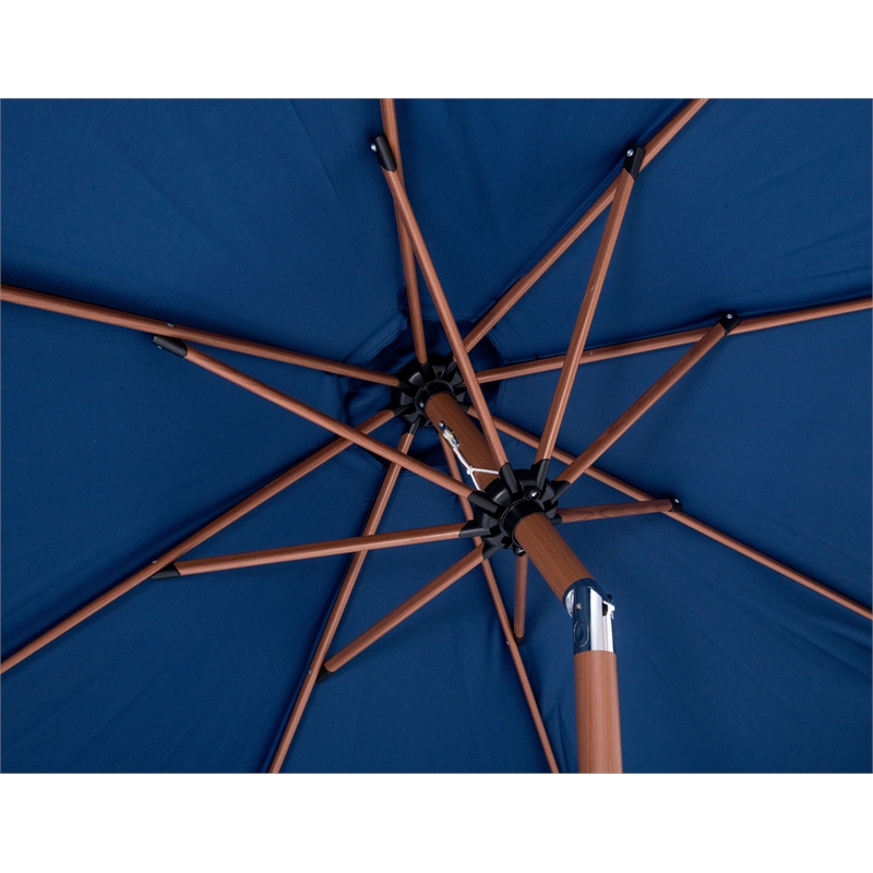 Meridian Furniture Amalfi Navy Polyester Patio Umbrella with Base Set