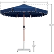 Meridian Furniture Amalfi Navy Polyester Patio Umbrella with Base Set
