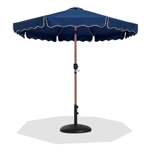 Meridian Furniture Amalfi Navy Polyester Patio Umbrella with Base Set