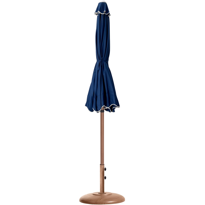 Meridian Furniture Amalfi Navy Polyester Patio Umbrella with Base Set