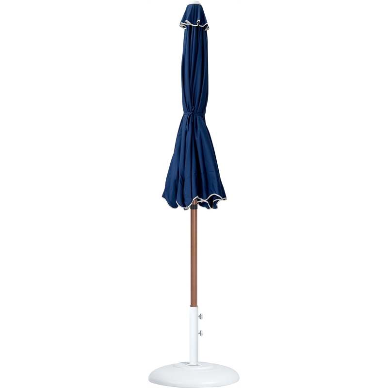 Meridian Furniture Amalfi Navy Polyester Patio Umbrella with Base Set