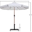 Meridian Furniture Amalfi White Polyester Patio Umbrella with Base Set