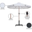 Meridian Furniture Amalfi White Polyester Patio Umbrella with Base Set