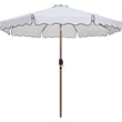 Meridian Furniture Amalfi White Polyester Patio Umbrella with Base Set