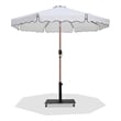 Meridian Furniture Amalfi White Polyester Patio Umbrella with Base Set