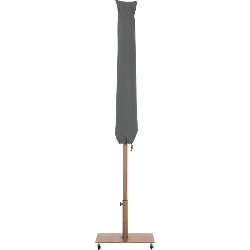 Meridian Furniture Amalfi White Polyester Patio Umbrella with Base Set