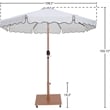 Meridian Furniture Amalfi White Polyester Patio Umbrella with Base Set